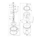 Whirlpool LSB6400LW1 agitator, basket and tub parts diagram