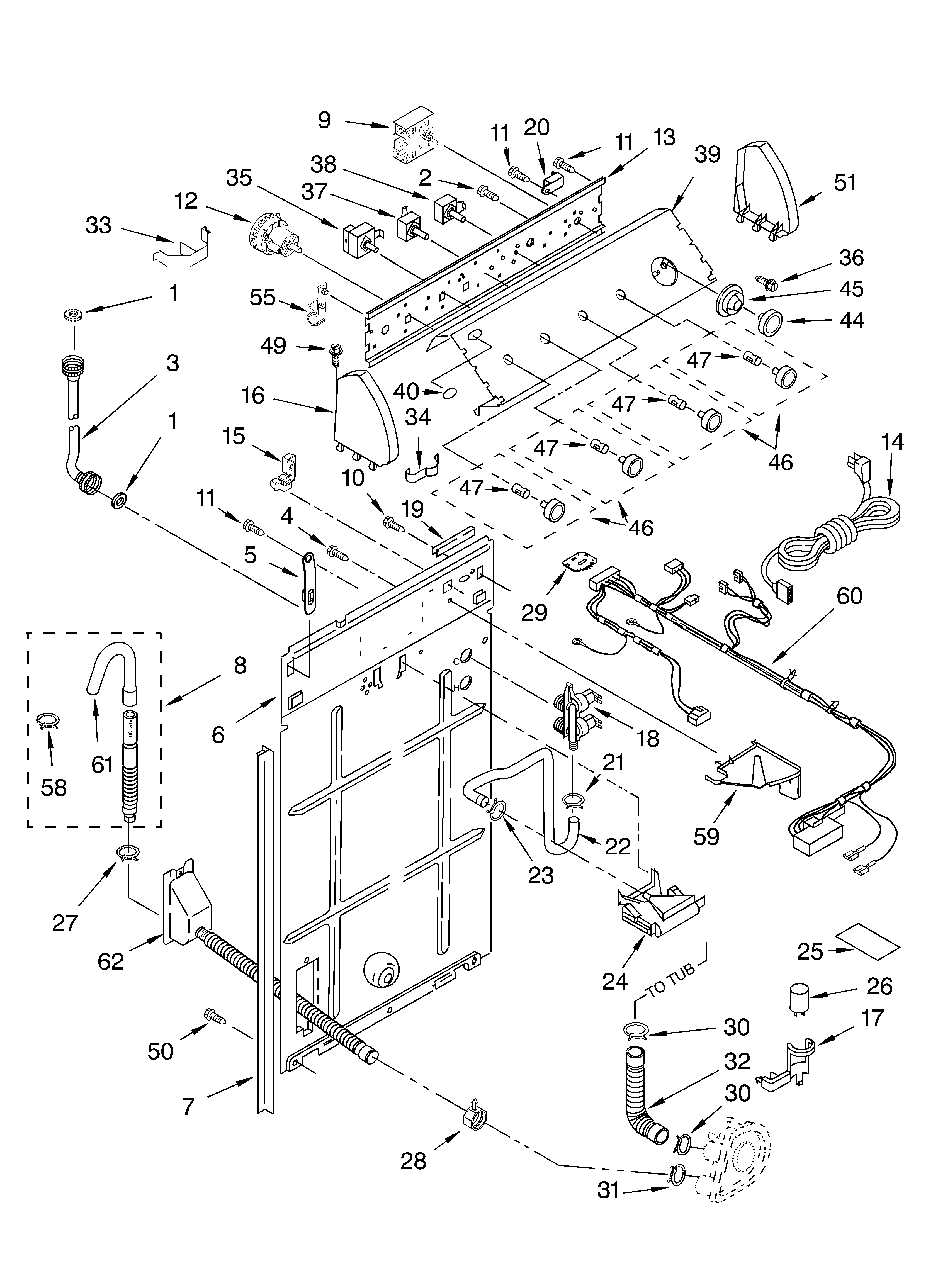 Controls and rear panel parts