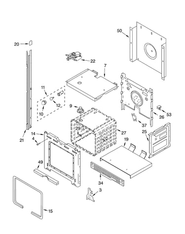 Upper oven parts