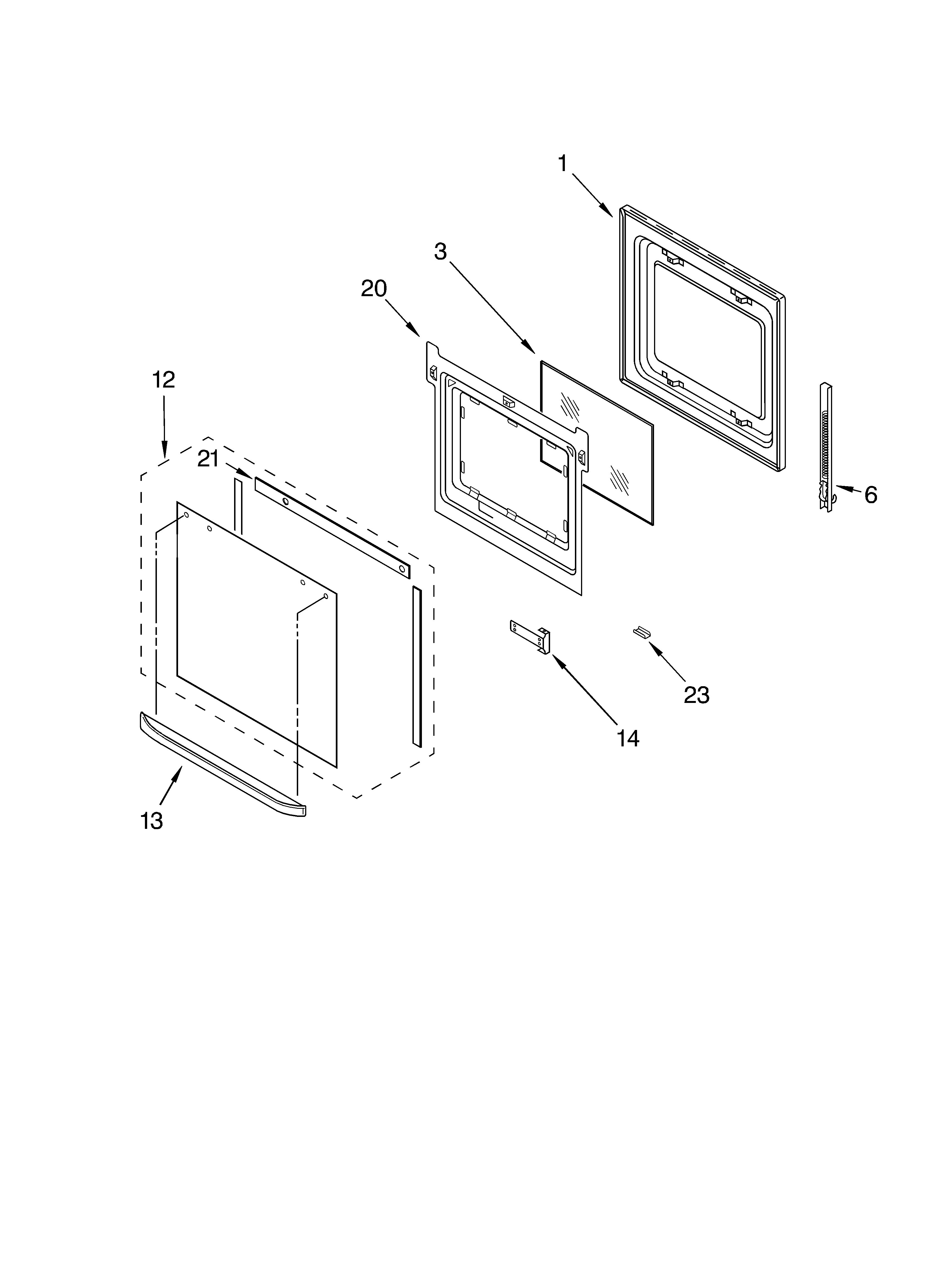 LOWER OVEN DOOR PARTS