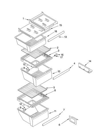 Refrigerator shelf parts