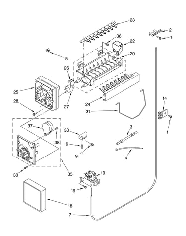Icemaker parts, parts not illustrated