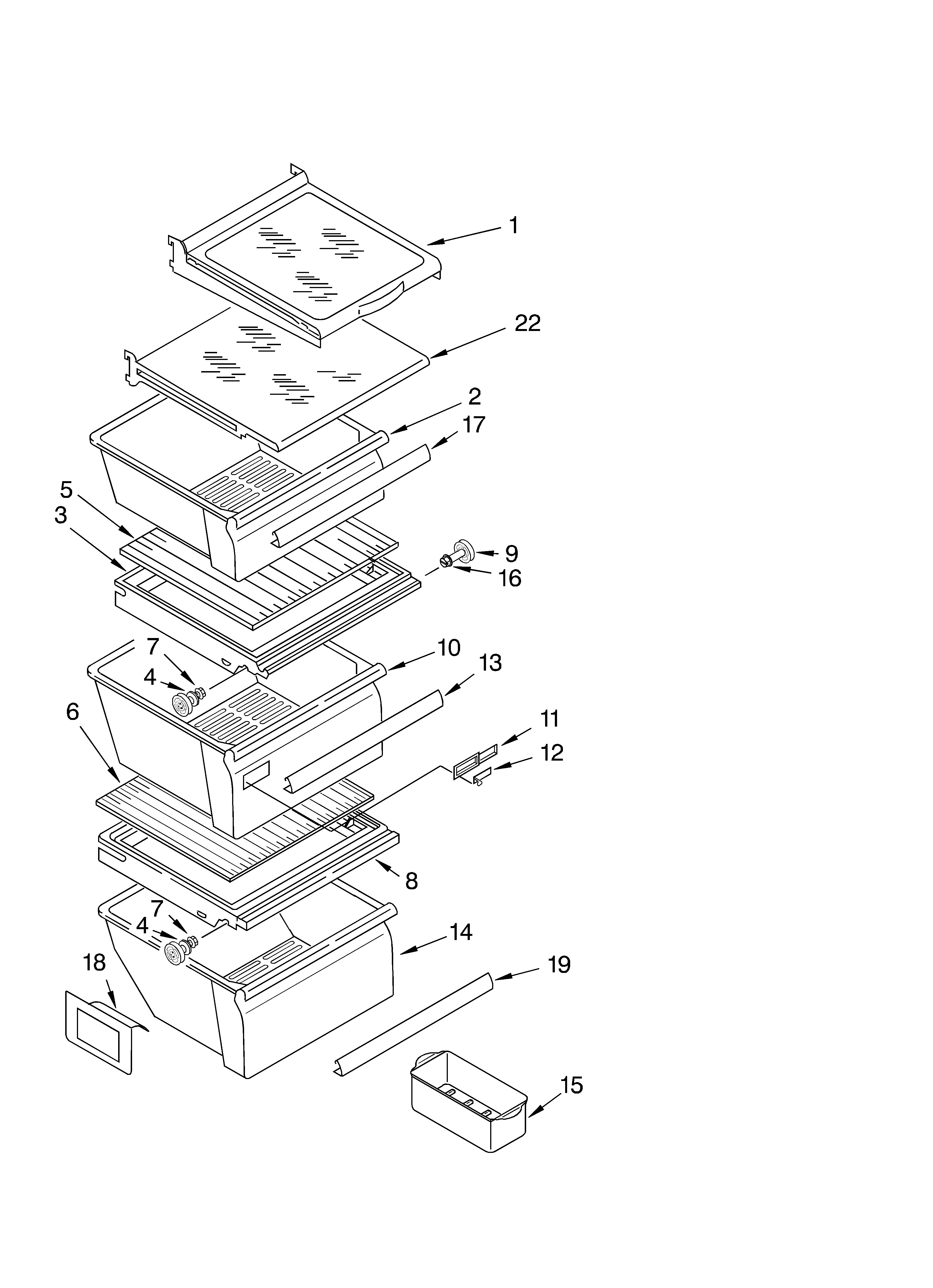 Refrigerator shelf parts
