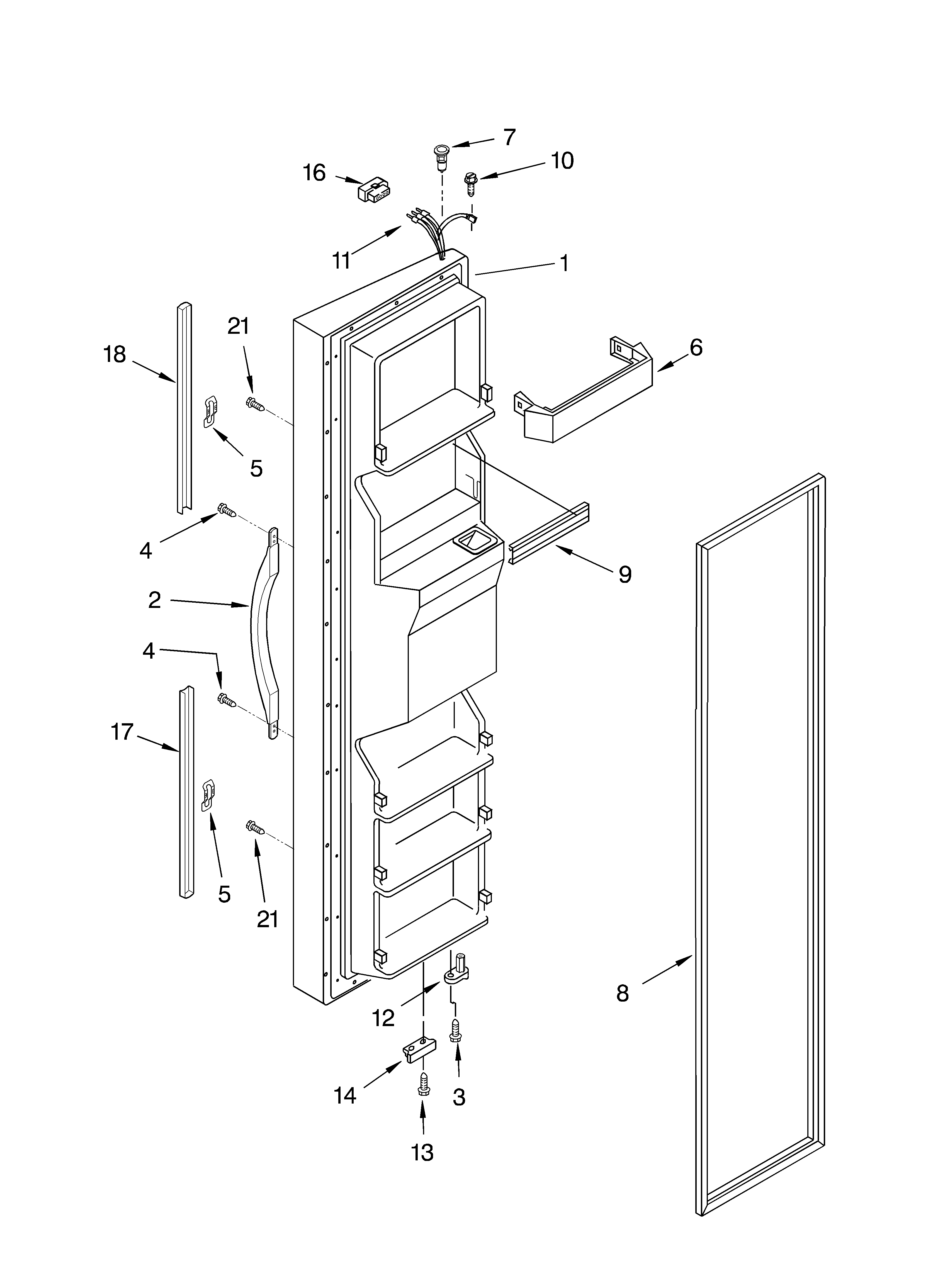 Freezer door parts