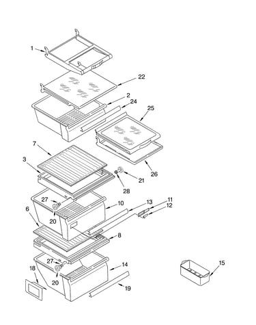Refrigerator shelf parts