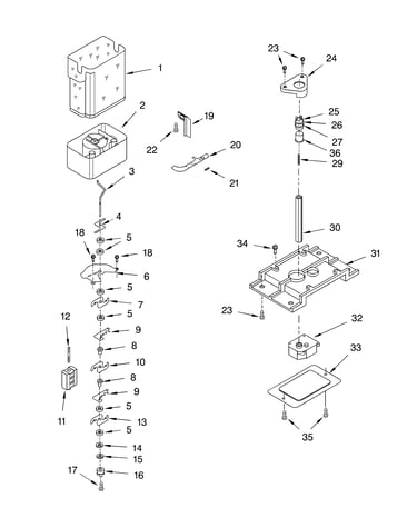 Motor and ice container parts