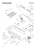 Cooktop, burner and grate parts