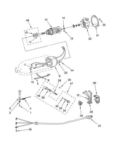 Motor and control parts