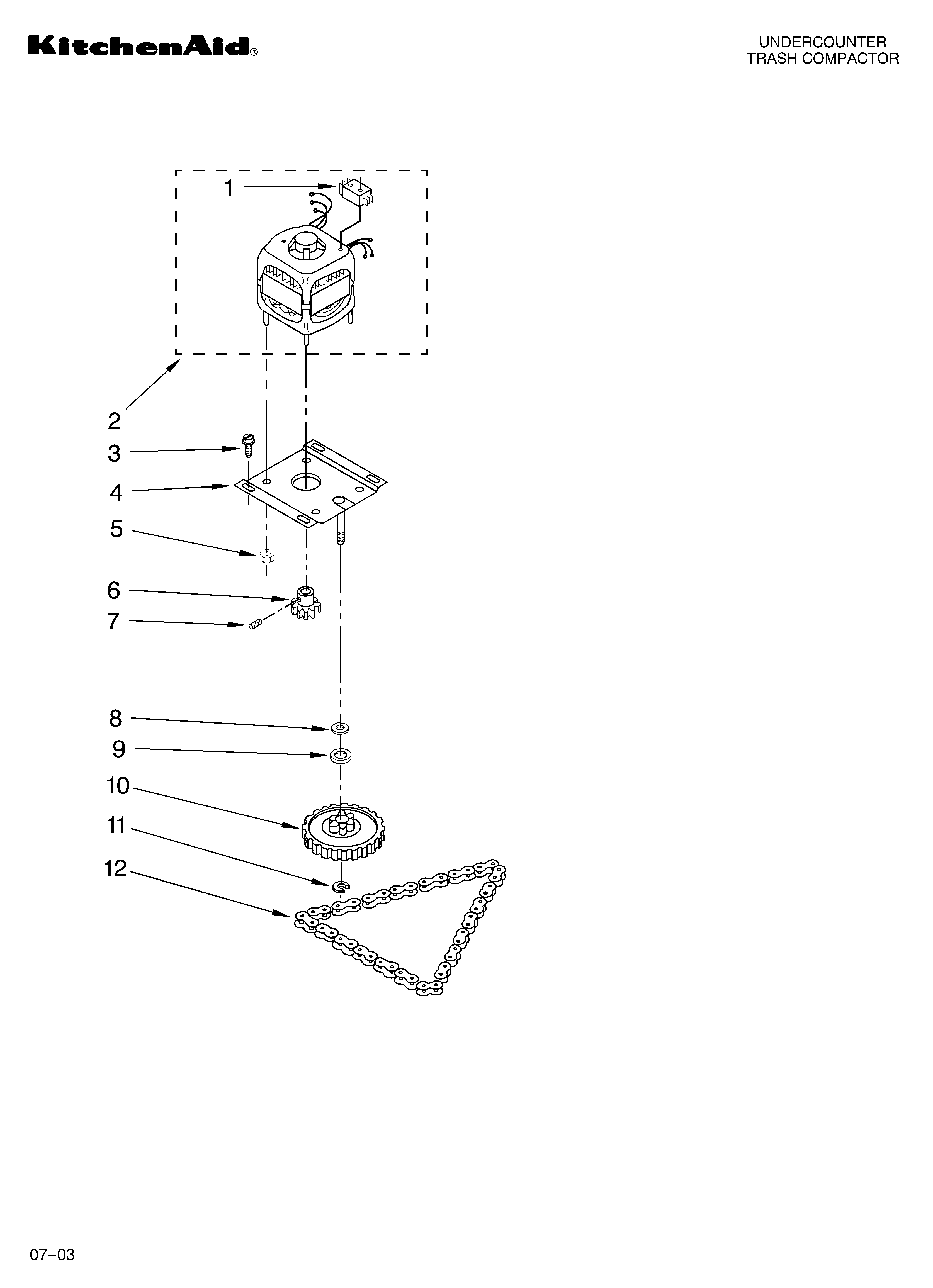 Motor and drive parts