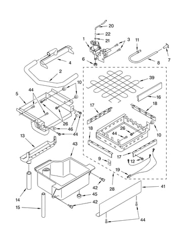Evaporator ice cutter grid and water parts