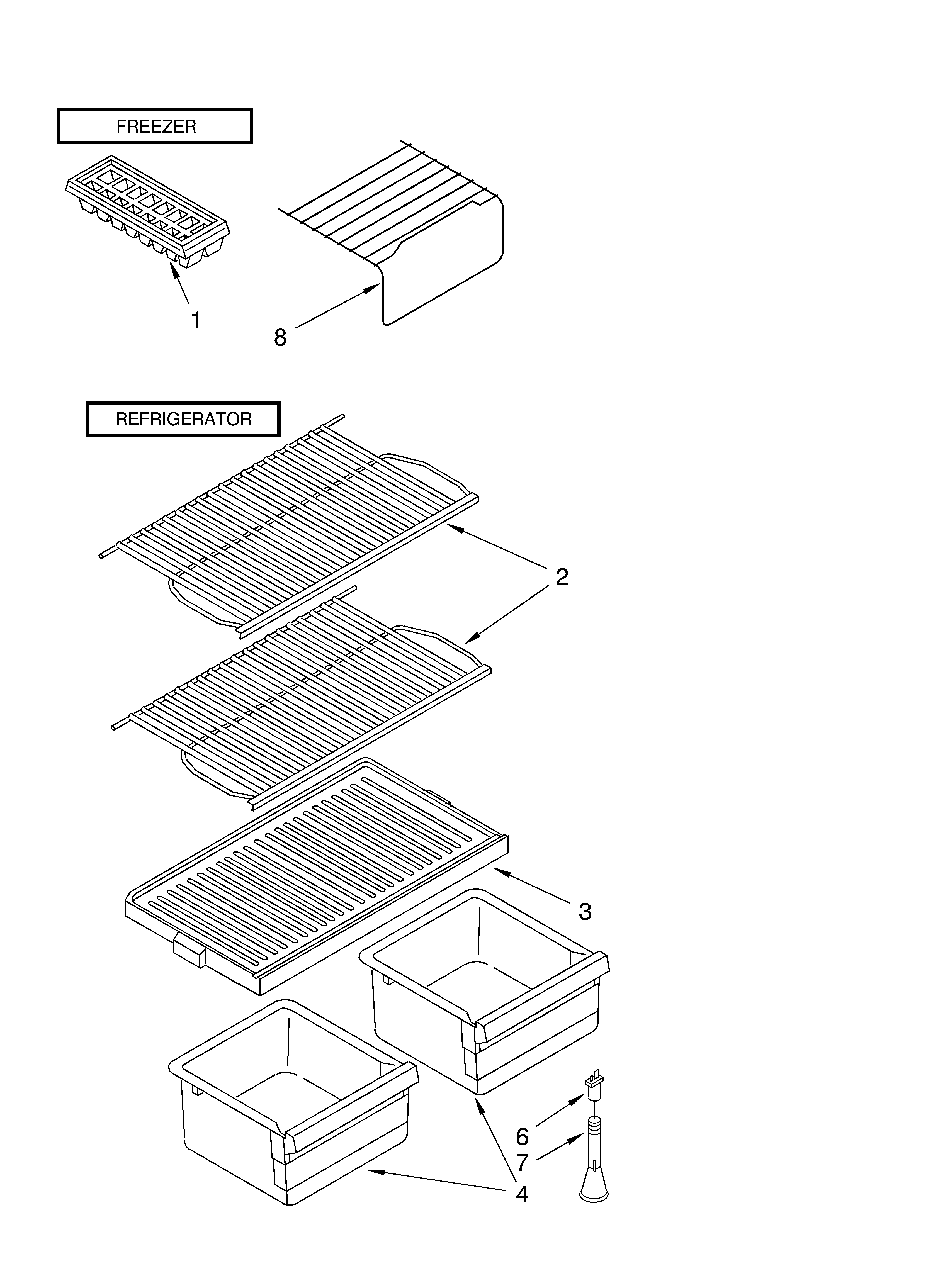 Shelf parts, optional parts
