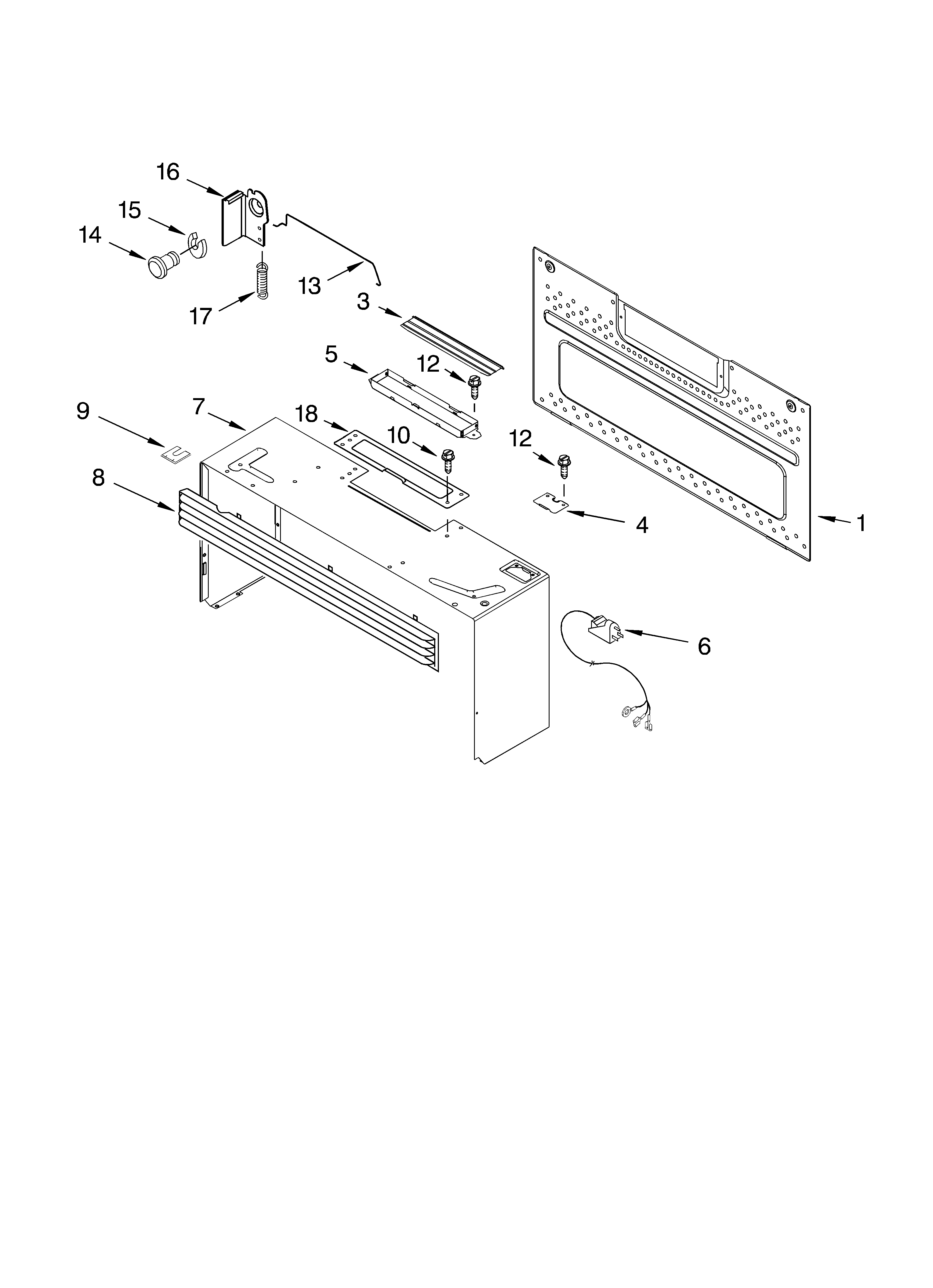 Cabinet and installation parts