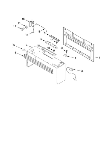 Cabinet and installation parts