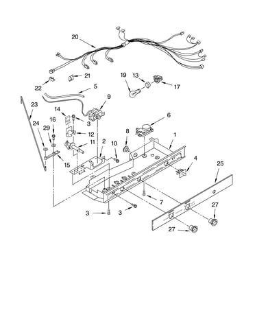 Control parts, parts not illustrated