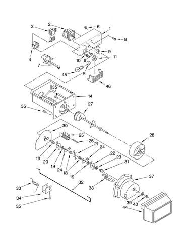 Motor and ice container parts