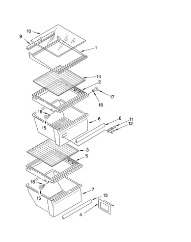 Refrigerator shelf parts