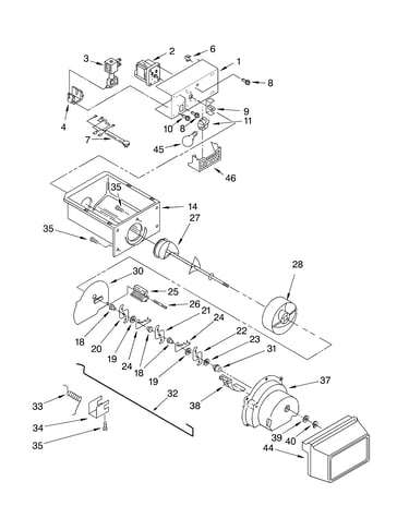 Motor and ice container parts