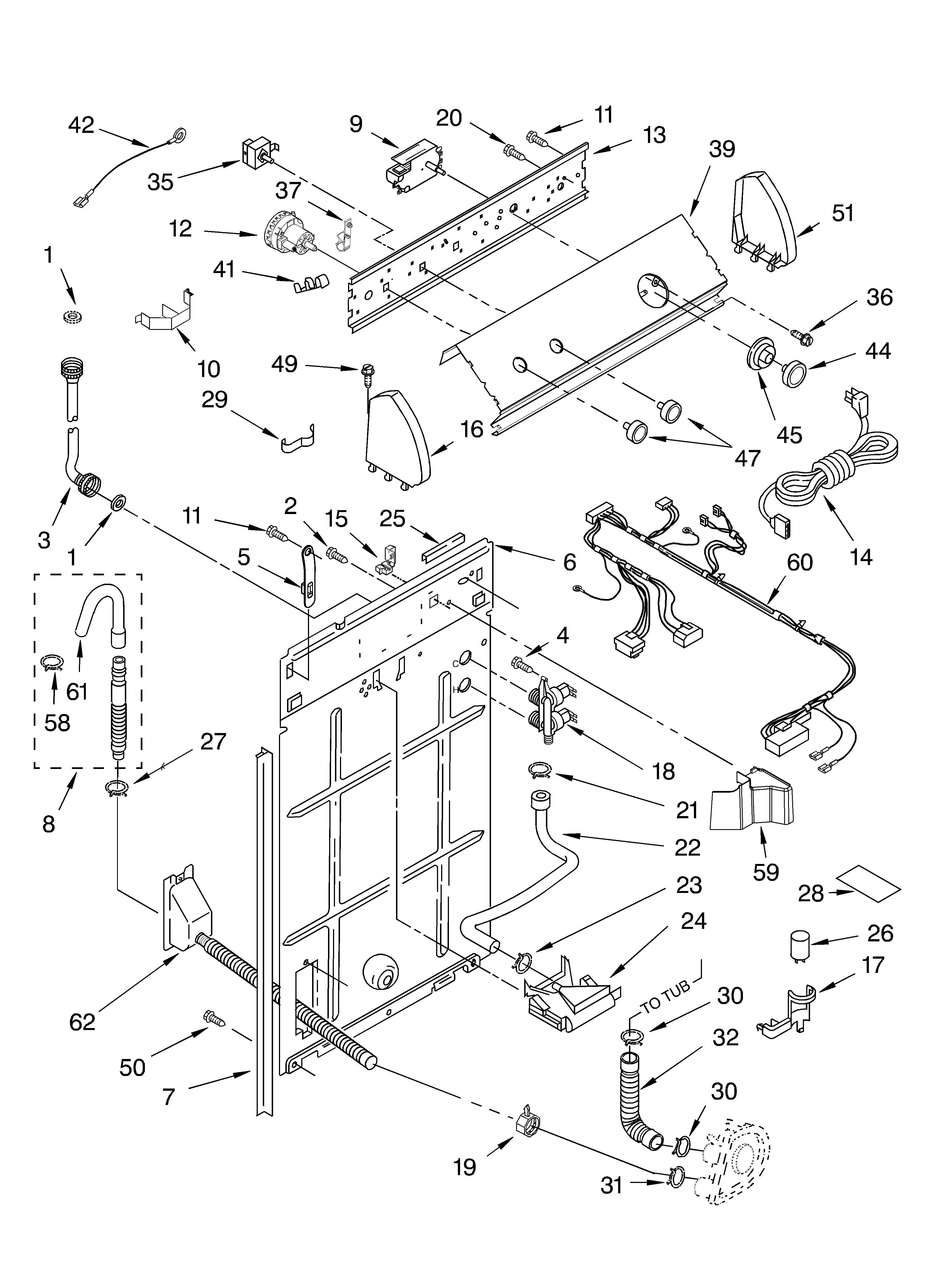 Controls and rear panel parts