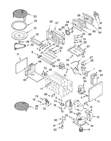 Cabinet and stirrer parts