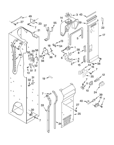 Freezer liner and air flow parts