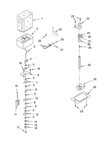 Motor and ice container parts