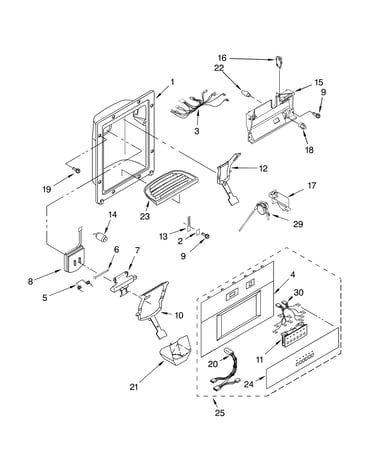 Dispenser and front parts