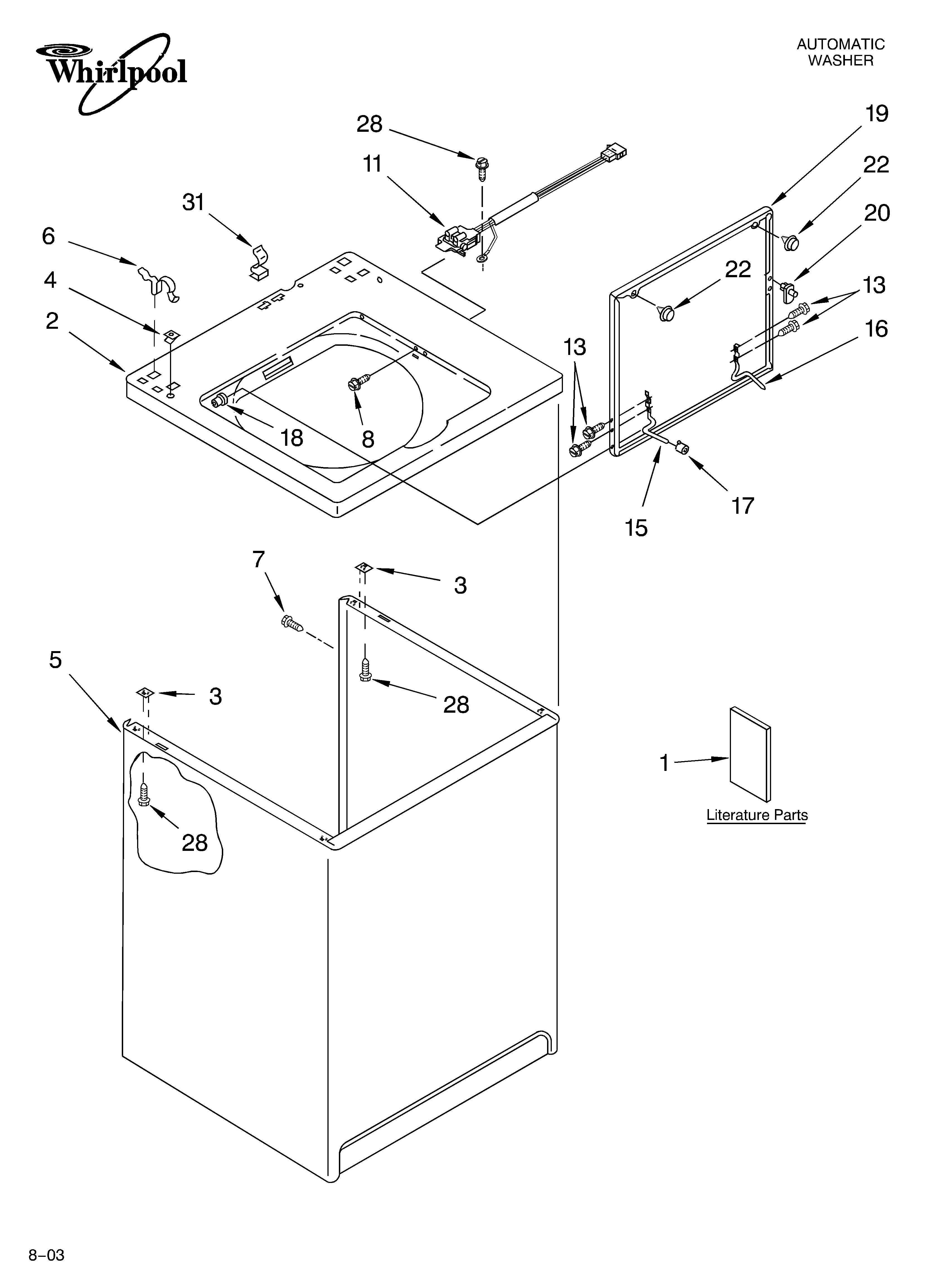 Top and cabinet parts