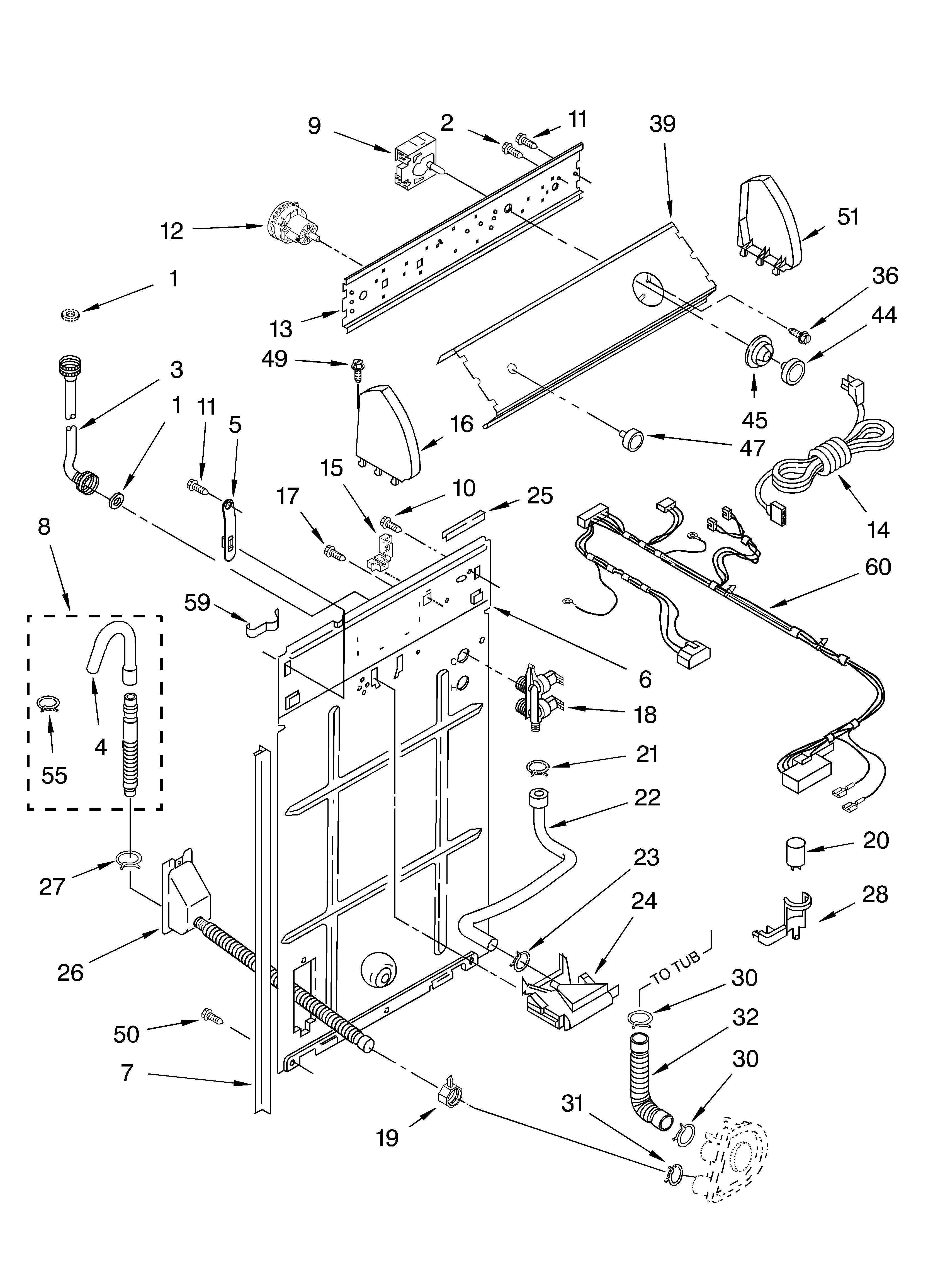 Control and rear panel parts