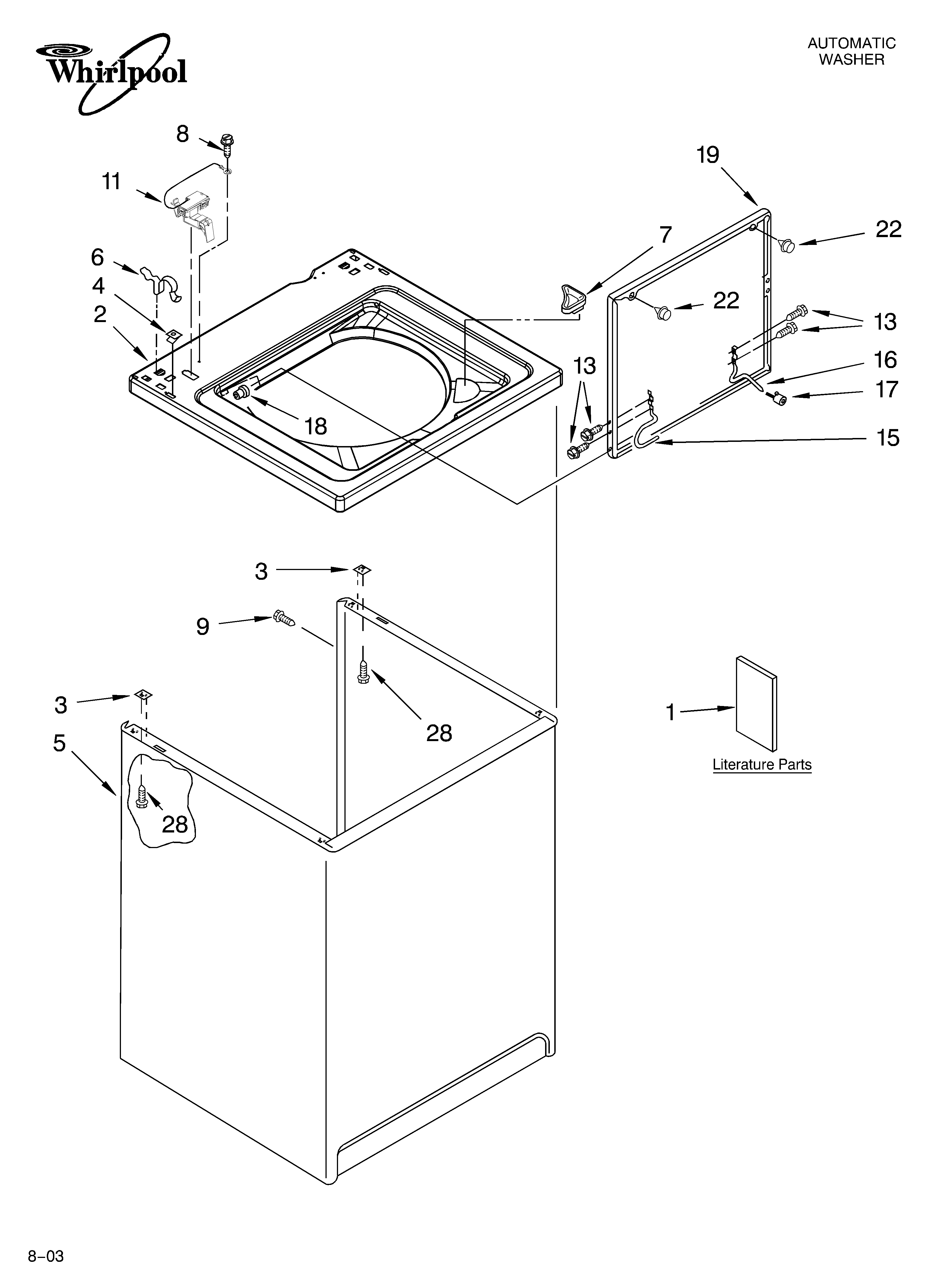 Top and cabinet parts