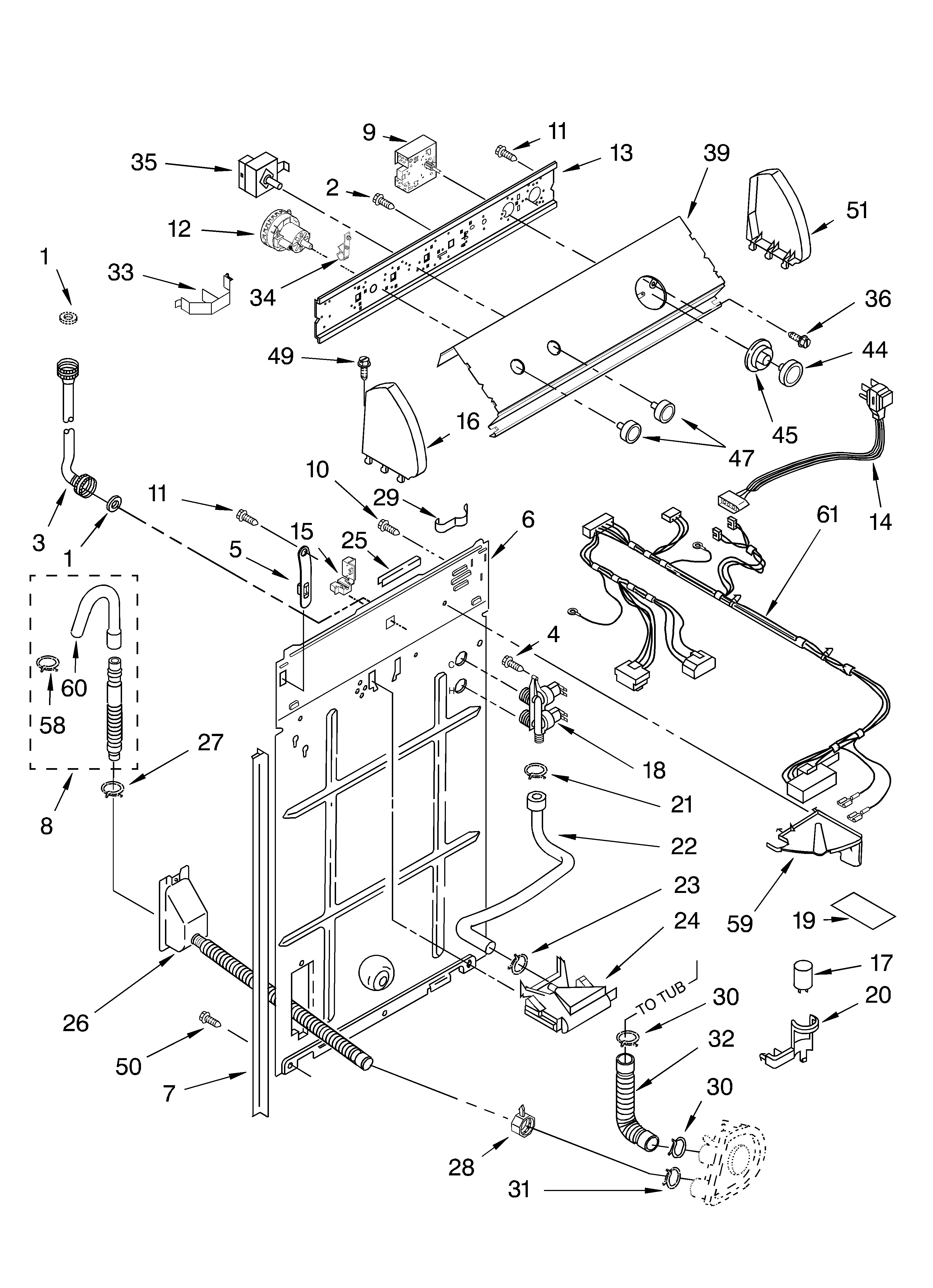 Controls and rear panel parts