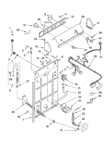 Control and rear panel parts