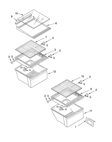 Refrigerator shelf parts