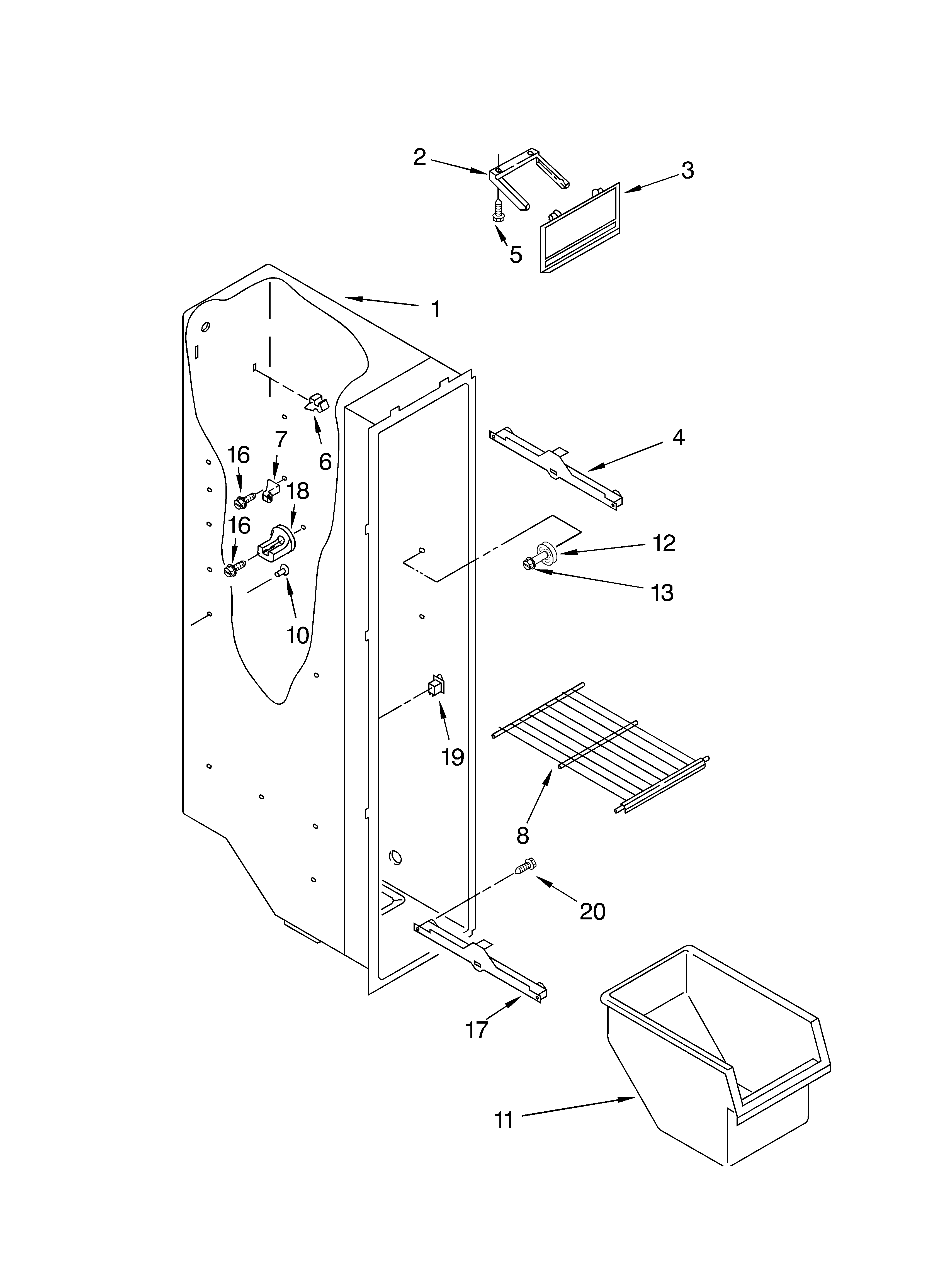 Freezer liner parts