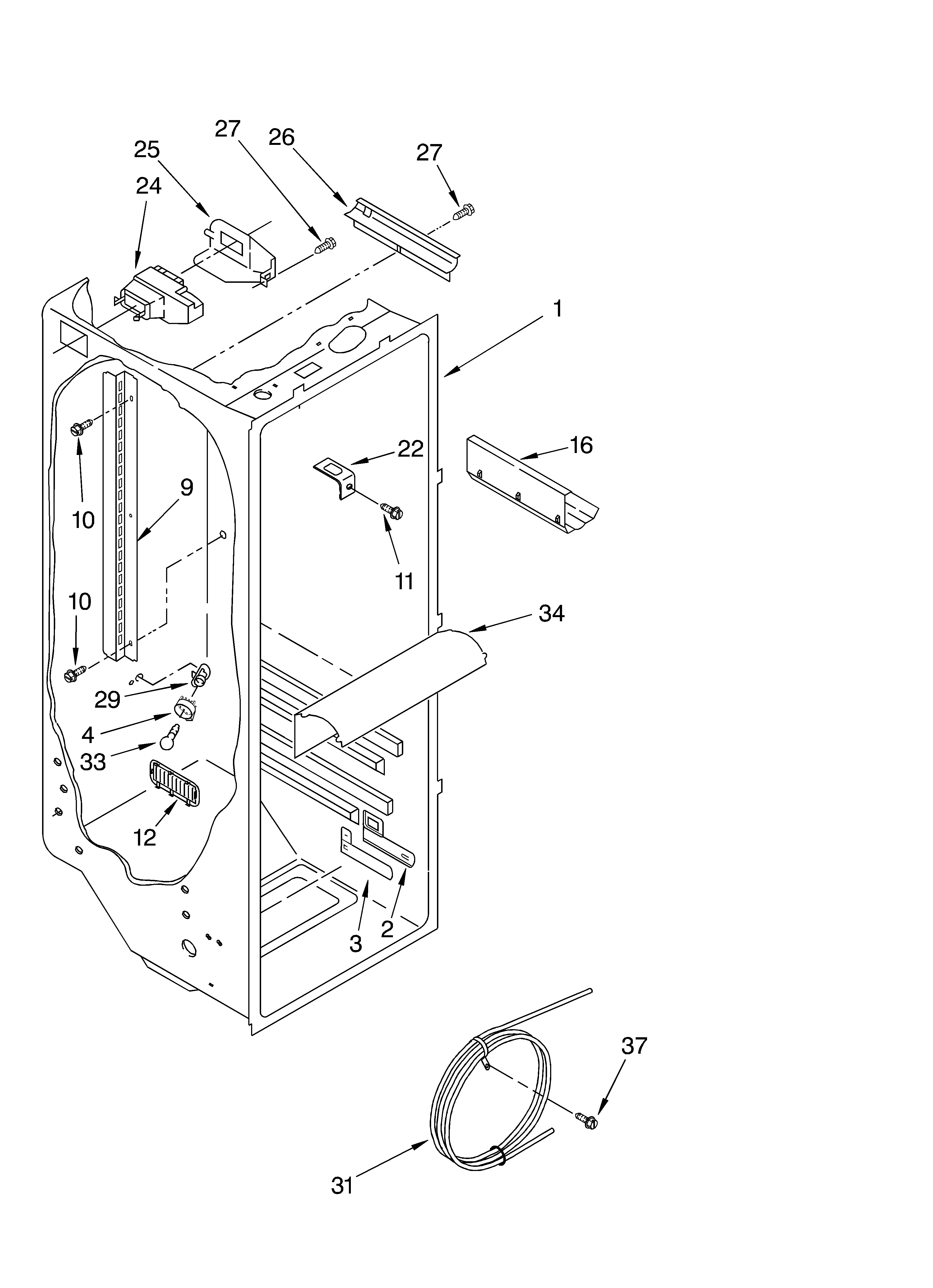 Refrigerator liner parts