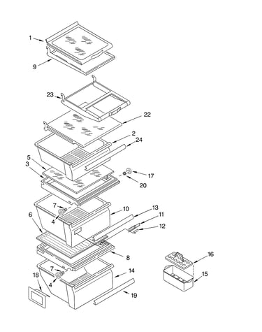 Refrigerator shelf parts