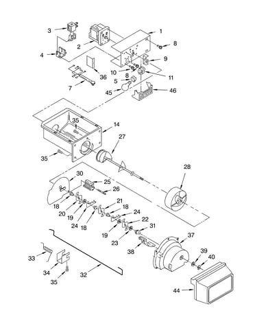 Motor and ice container parts