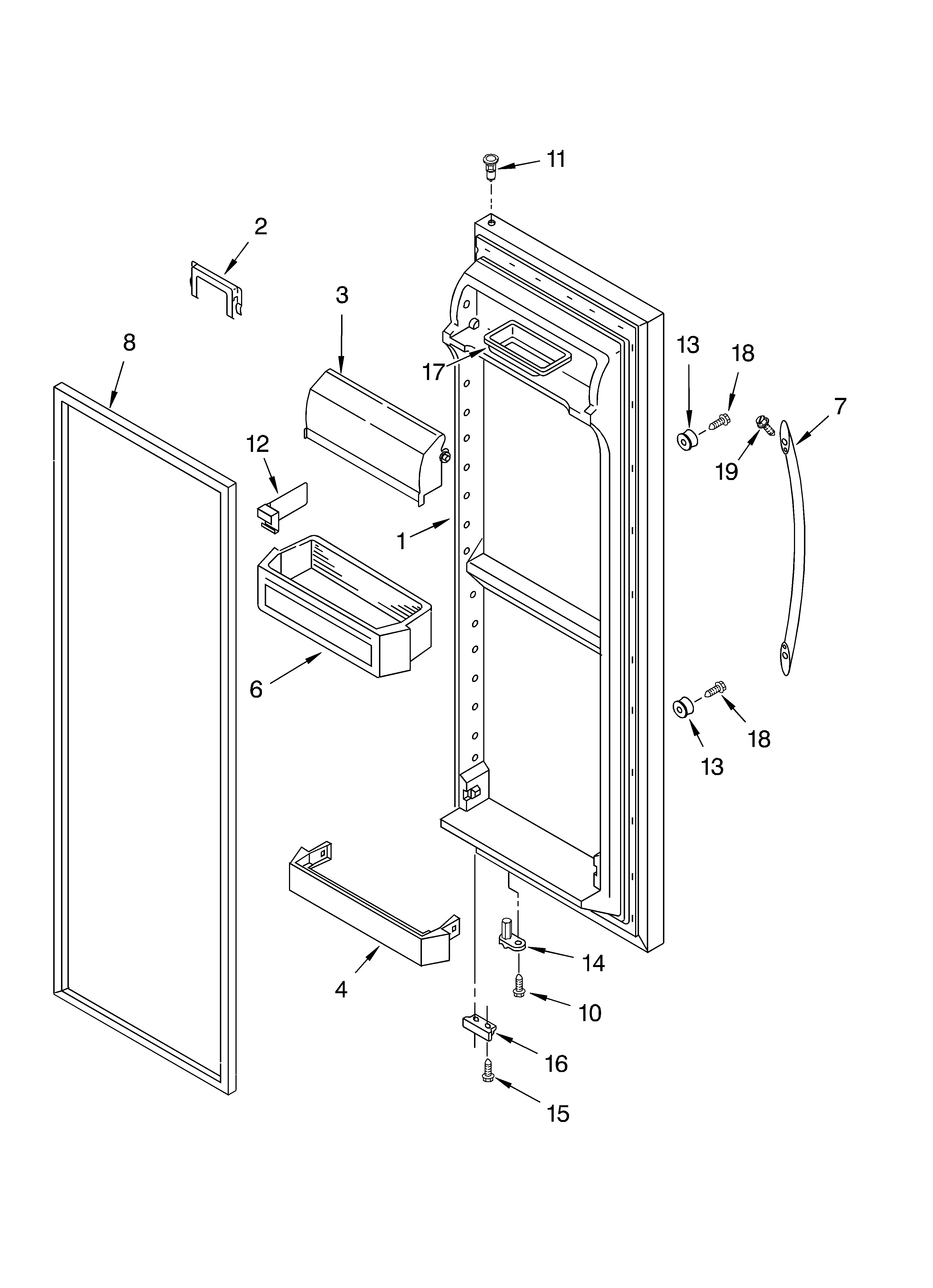 Refrigerator door parts