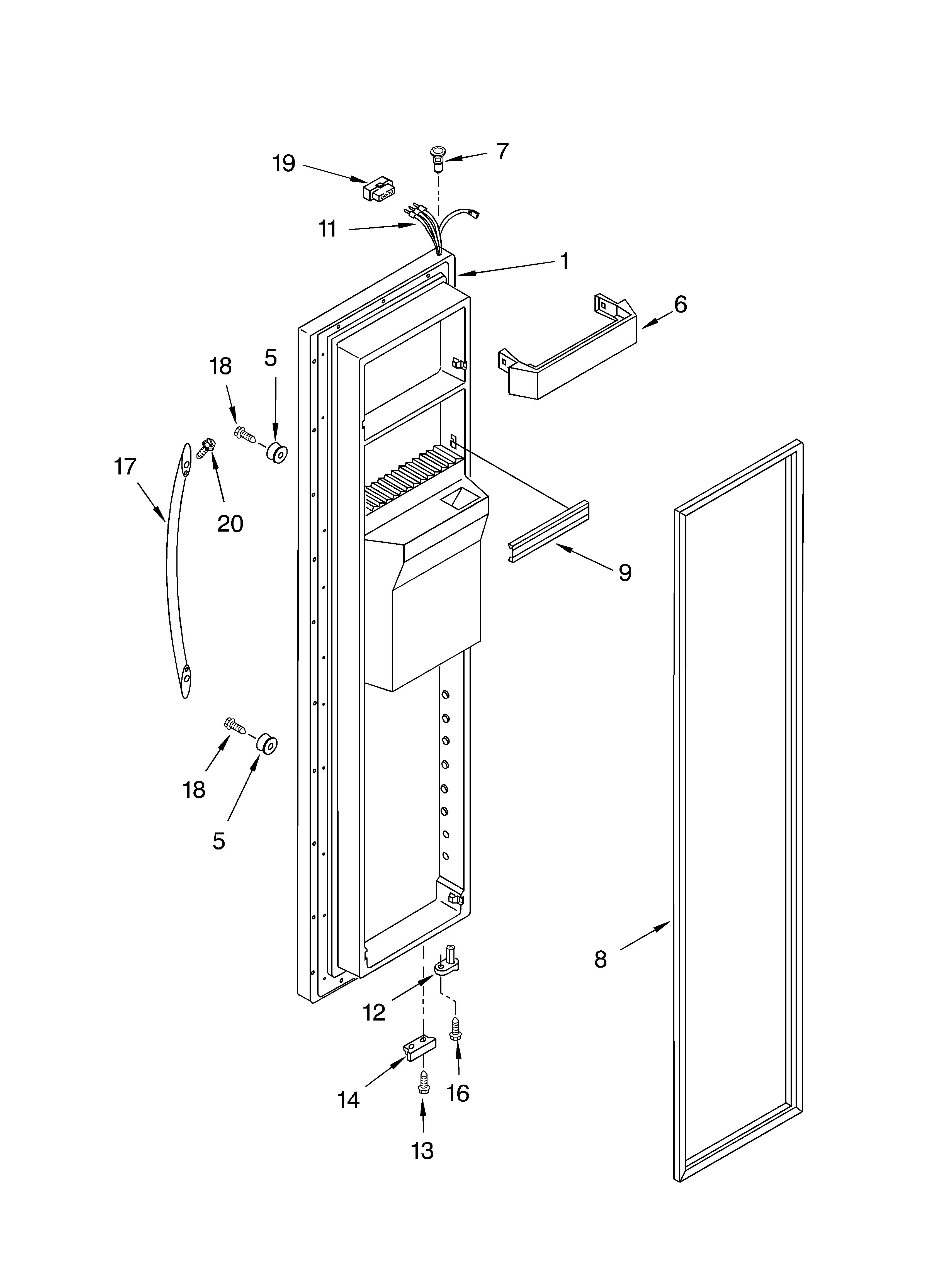 Freezer door parts