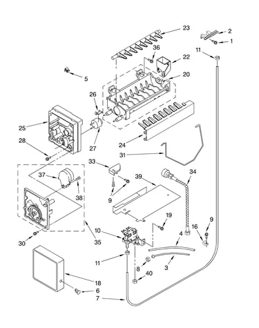 Icemaker parts - parts not illustrated