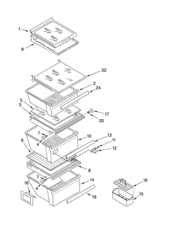 Refrigerator shelf parts