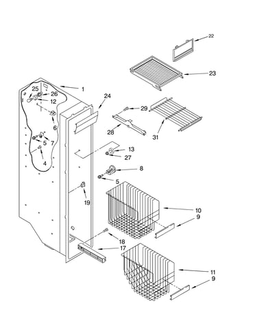 Freezer liner parts