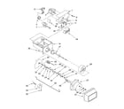 Whirlpool 3XED5SHQKQ02 motor and ice container parts diagram