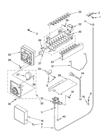 Icemaker parts - parts not illustrated