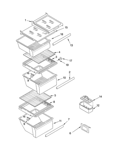 Refrigerator shelf parts