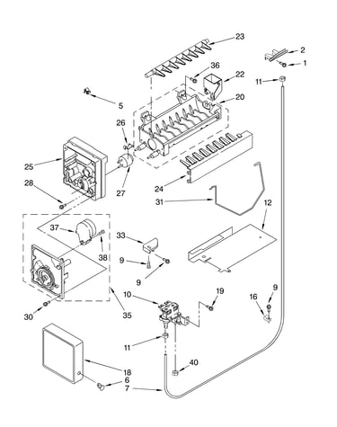 Icemaker parts - parts not illustrated