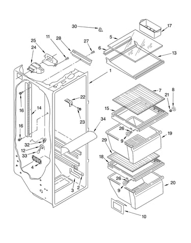 Refrigerator liner parts