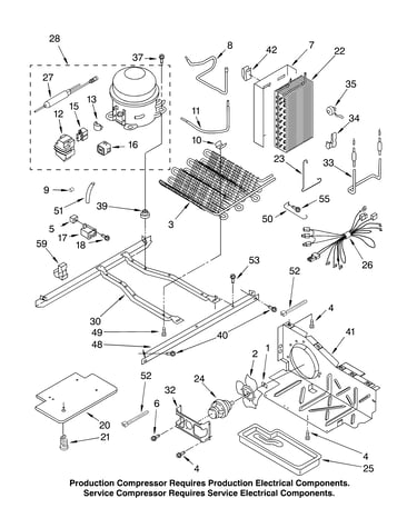 Unit parts, parts not illustrated