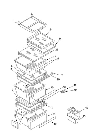 Refrigerator shelf parts