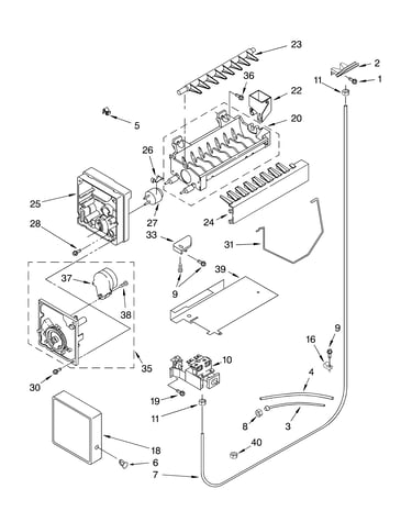 Icemaker parts, parts not illustrated