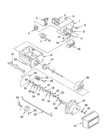 Motor and ice container parts
